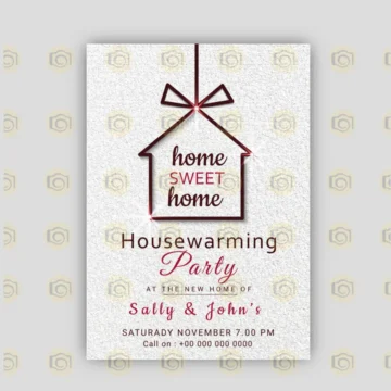 Festive Invitation For A Housewarming Party, Highlighting A Welcoming Home Image And The Words Home Sweet Home